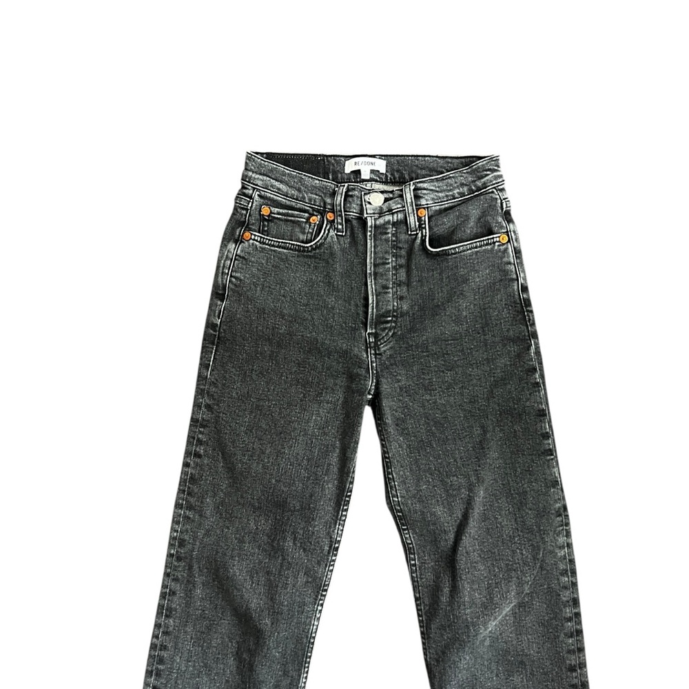 Re/Done 70’s Stovepipe High Rise Cropped Raw Hem Jean 26 - Picture 4 of 10
